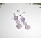 Silver 925 pink amethyst earrings with pearls