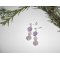 Silver 925 pink amethyst earrings with pearls