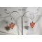 925 silver earrings butterflies in brown agate and crystal