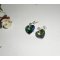 Green heart Swarovski crystal earrings on 925 silver studs