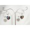 Green heart Swarovski crystal earrings on 925 silver studs