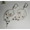 White lace earrings with Swarovski crystal and pearls