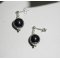 Hematite stone earrings 10mm on silver 925