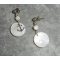 Mother of pearl and marine ink earrings on 925 sterling silver sleeper