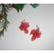 Red flower earrings with crystal beads