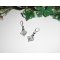 Green crystal diamond earrings on 925 silver