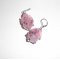 Original pink flower earrings with pearls and glass pigs