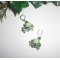 Original aniseed flower earrings with green crystal beads