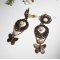 Original clip-on earrings with glass beads and butterflies