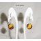 925 silver flowered clay bead earrings grey/yellow