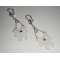 White lace small bows earrings with crystal