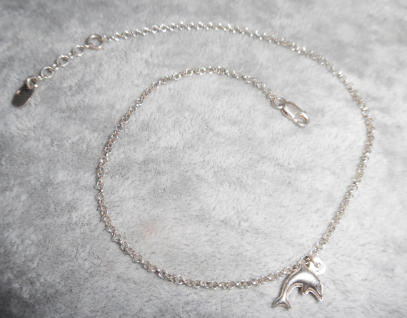 Bracelet/ankle chain with dolphin on 925 silver chain