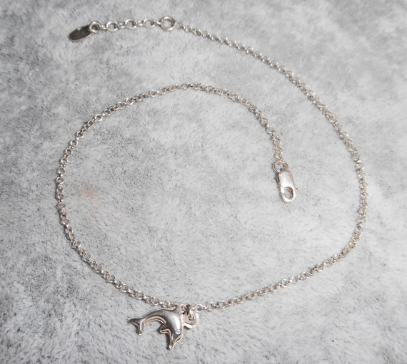 Bracelet/ankle chain with dolphin on 925 silver chain