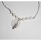 Original bracelet/ankle chain with mother of pearl feather and pearls on silver 925