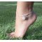 Original 925 silver bracelet/ankle chain with mother of pearl and dragonfly