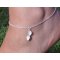 925 silver bracelet/ankle chain with mother of pearl leaves