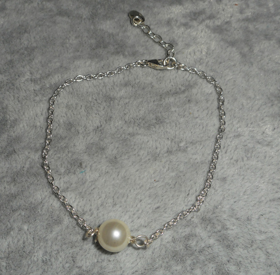 925 silver bracelet with ecru cultured pearl