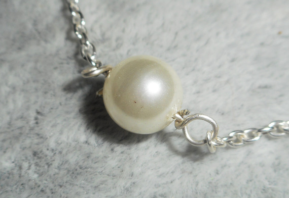 925 silver bracelet with ecru cultured pearl