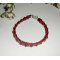 Hematite stone bracelet with red crystal beads and silver 925