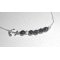 Original bracelet in marine ink and small pearls in hematite stones on a fine silver chain 925