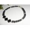 Original bracelet flowers and small stones in hematite with silver tubes 925