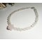 Rose quartz and pearl bracelet on silver clasp