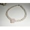 Rose quartz and pearl bracelet on silver clasp