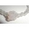 Rose quartz and pearl bracelet on silver clasp