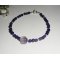 Pearls and rose bracelet in amethyst on silver clasp