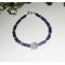 Pearls and rose bracelet in amethyst on silver clasp