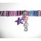 Colorful fabric bracelet with seahorse and purple starfish tassels