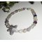 Amethyst and fluorite stones star bracelet on 925 silver