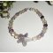 Amethyst and fluorite stones star bracelet on 925 silver