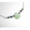 Original 925 silver necklace with turtle and jade beads on chain