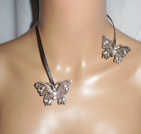 Original Swarovski crystal butterfly necklace