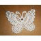 White butterfly necklace in fine embroidery on silver chain