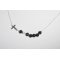 925 silver choker necklace with cross and black crystal beads