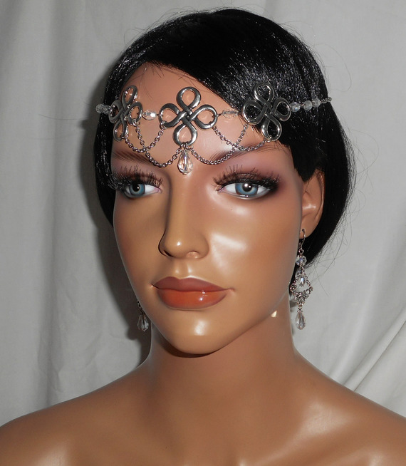 Bohemian crystal tiara with Celtic motifs 2 in 1