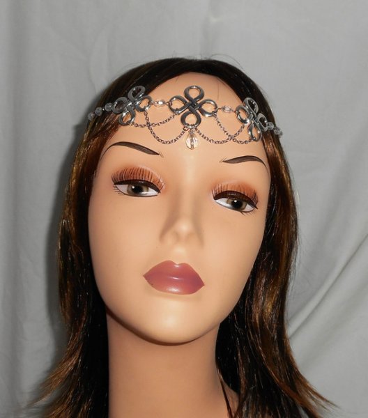 Bohemian crystal tiara with Celtic motifs 2 in 1