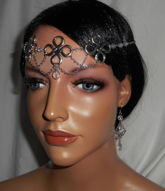 Bohemian crystal tiara with Celtic motifs 2 in 1