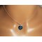 Set Blue heart pendant with Swarovski crystal on 925 silver chain