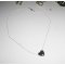 Hematite stone heart pendant on 925 silver chain