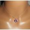 Purple heart pendant with Swarovski crystal on 925 silver chain