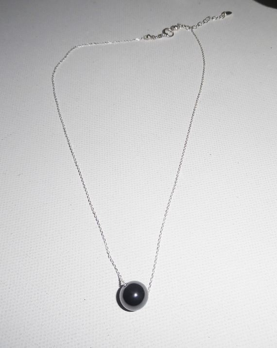 Hematite stone pendant on 925 silver chain