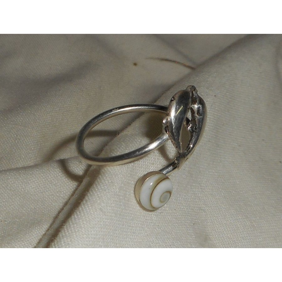 925 silver dolphin ring with eye of St Lucia