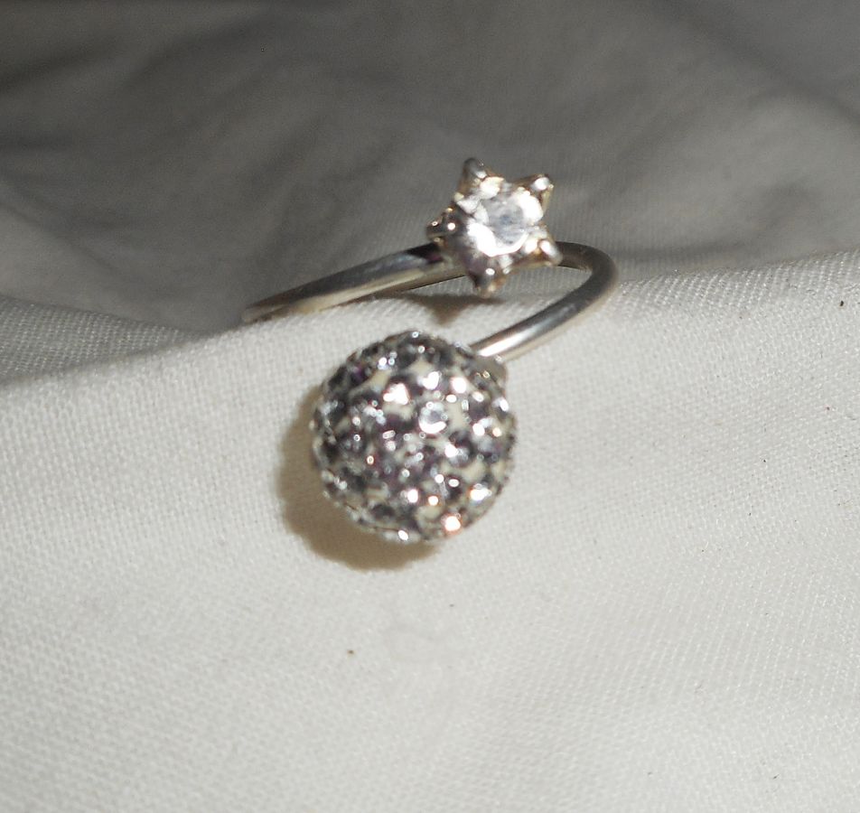 Original double Swarovski crystal ring in silver 925