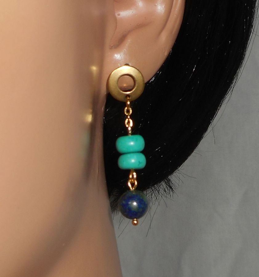 Lapis Lazzuli and Turquoise Earrings 