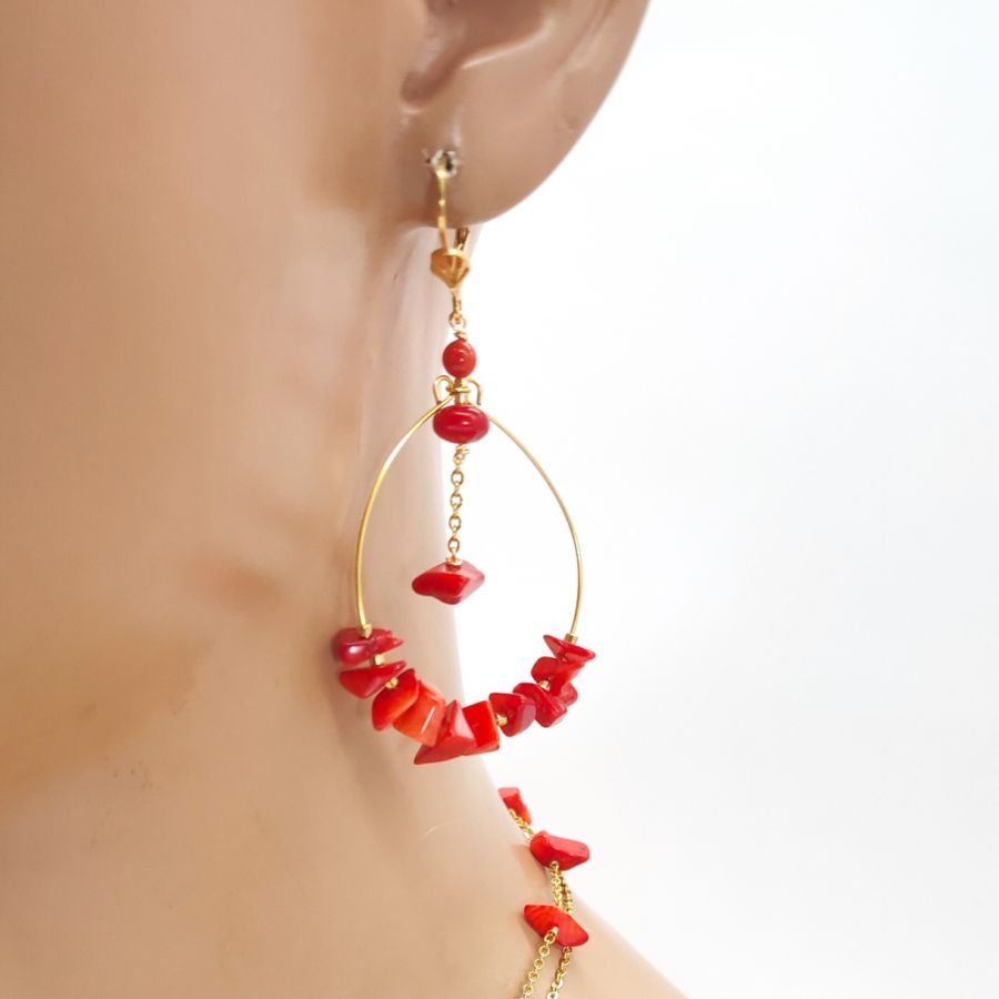 Red gorgon earrings 