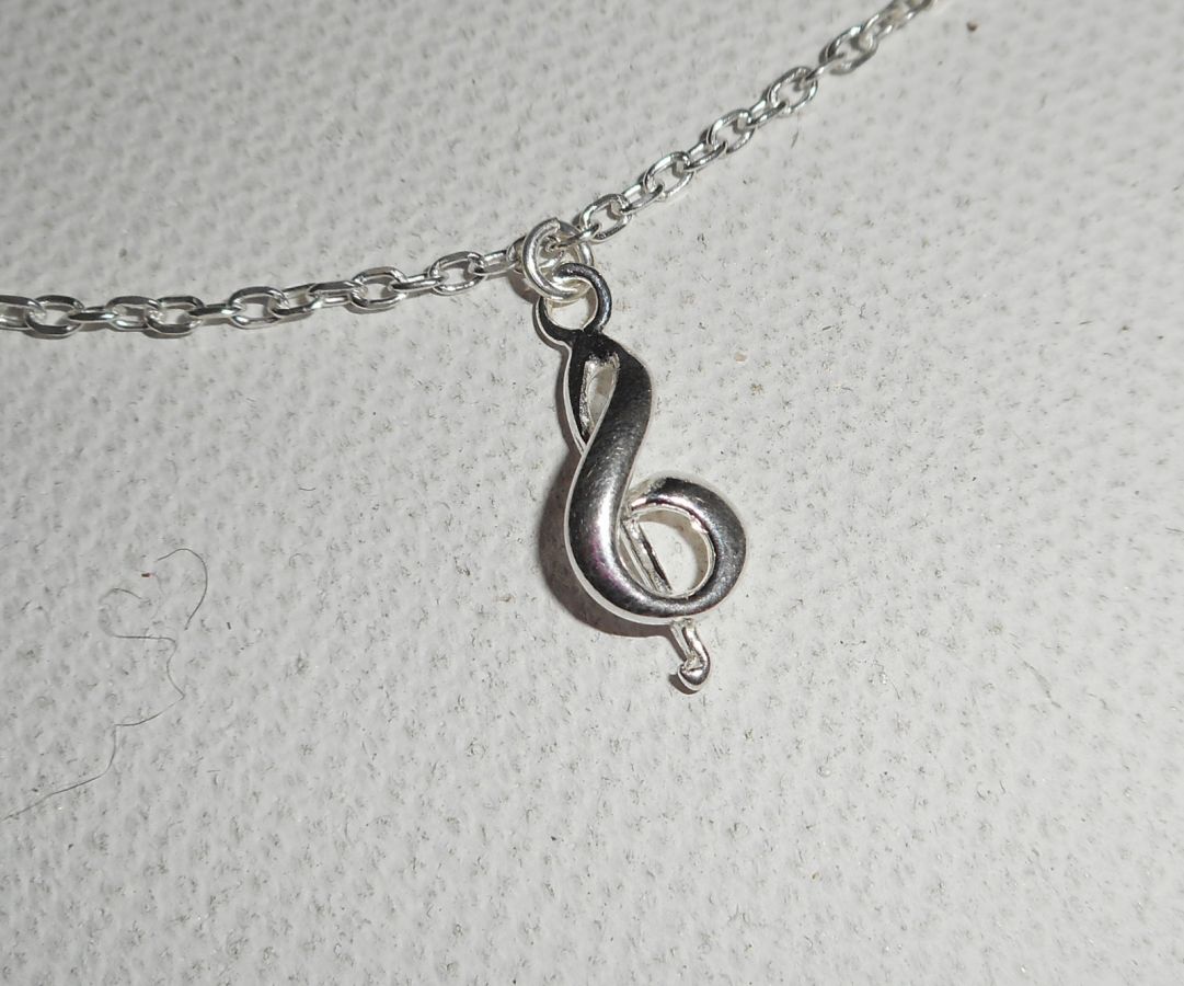 Bracelet/ankle chain with music note on 925 silver chain