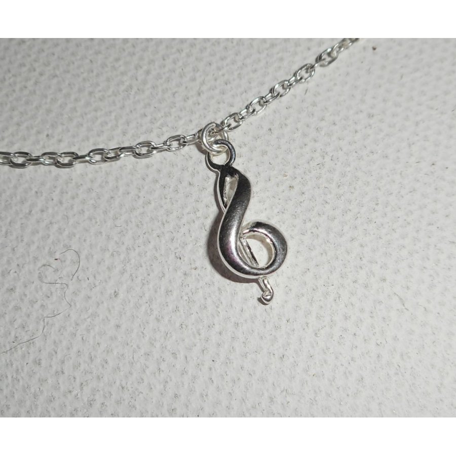 Bracelet/ankle chain with music note on 925 silver chain